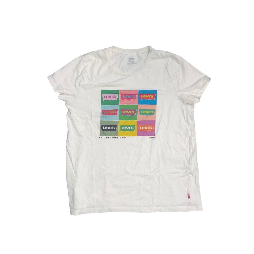 Levi's Logo Design Tee Classic Fit Graphic T-Shirt Size Medium 100% Cotton